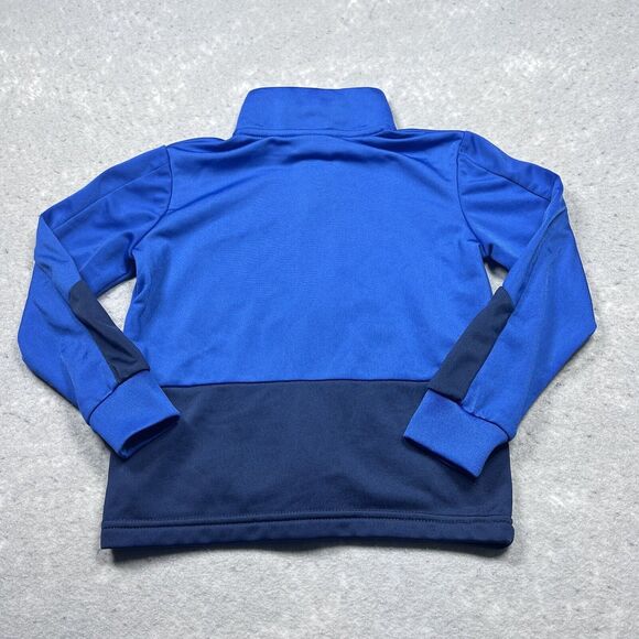 Nike Sweatshirt Toddler Size 3T Blue Full Zip Mock Neck Pockets Casual Logo - Picture 2 of 3